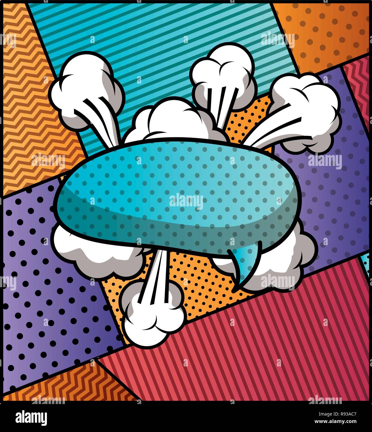 Bulle et des schémas de style pop art Illustration de Vecteur