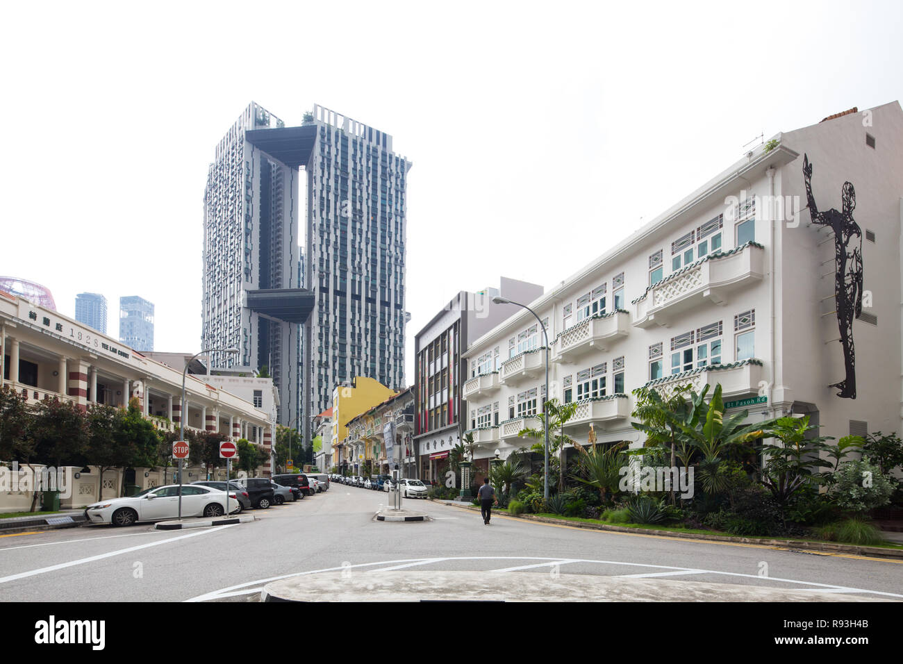 Shophouses à Bukit Pasoh Road Precinct. Singapour. Banque D'Images