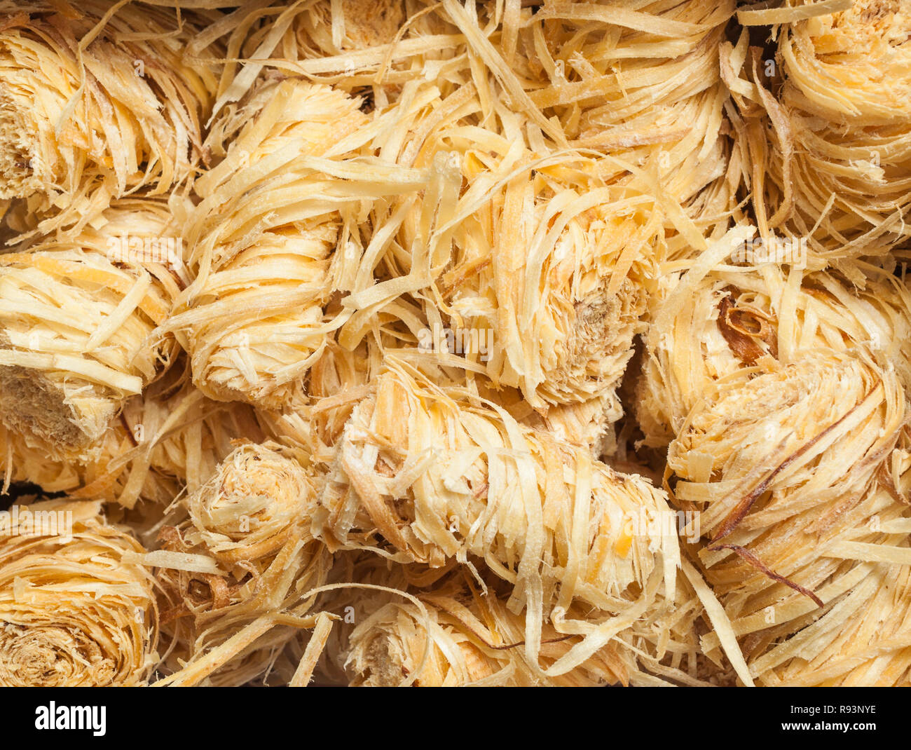 Rouleaux de matières organiques pour firelighter bacground barbecue Banque D'Images