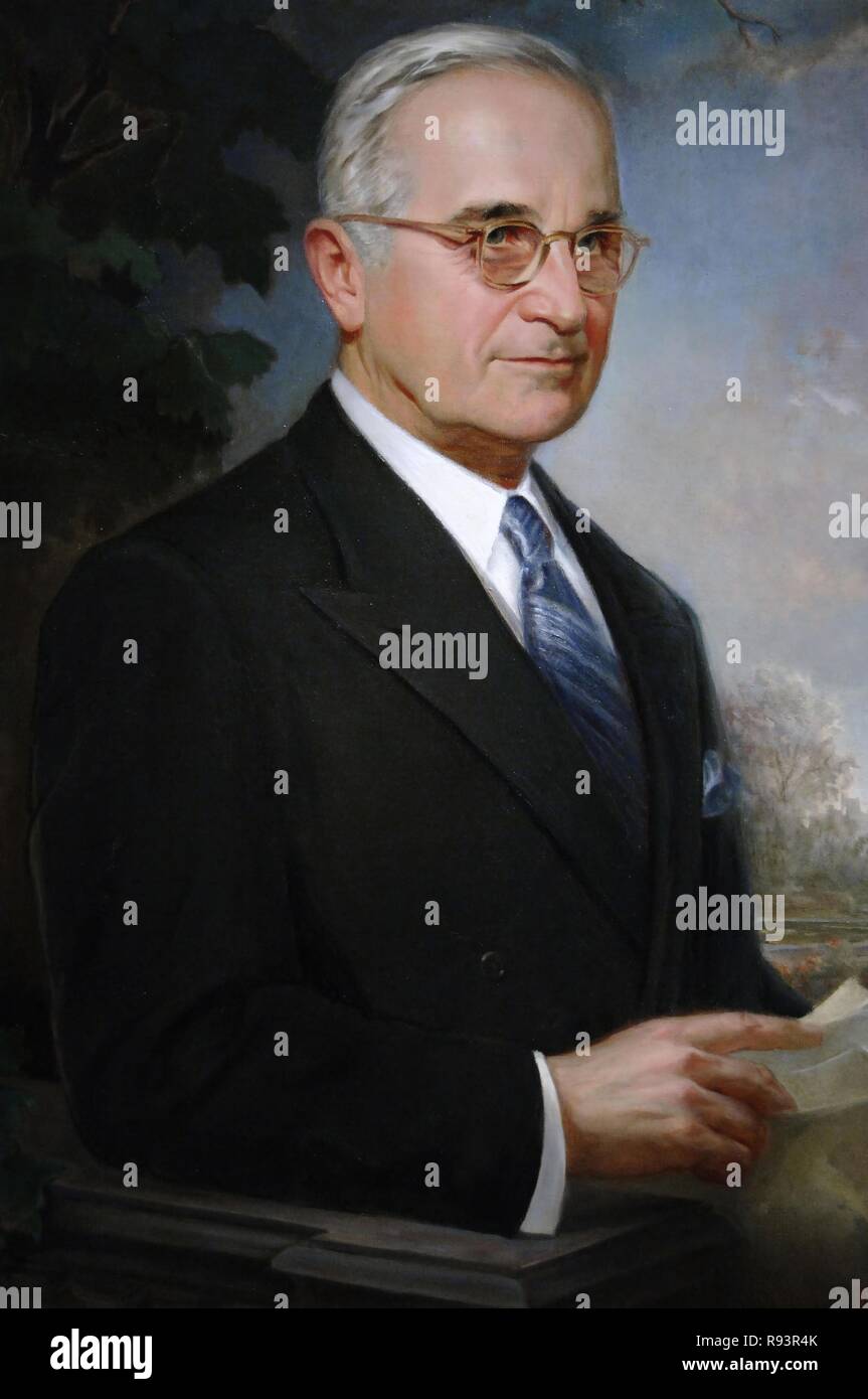 Harry S. Truman (1884-1972). Homme politique américain. 33e président des États-Unis (1945-1953). Portrait par Greta Kempton. National Portrait Gallery. Washington D.C. United States. Banque D'Images