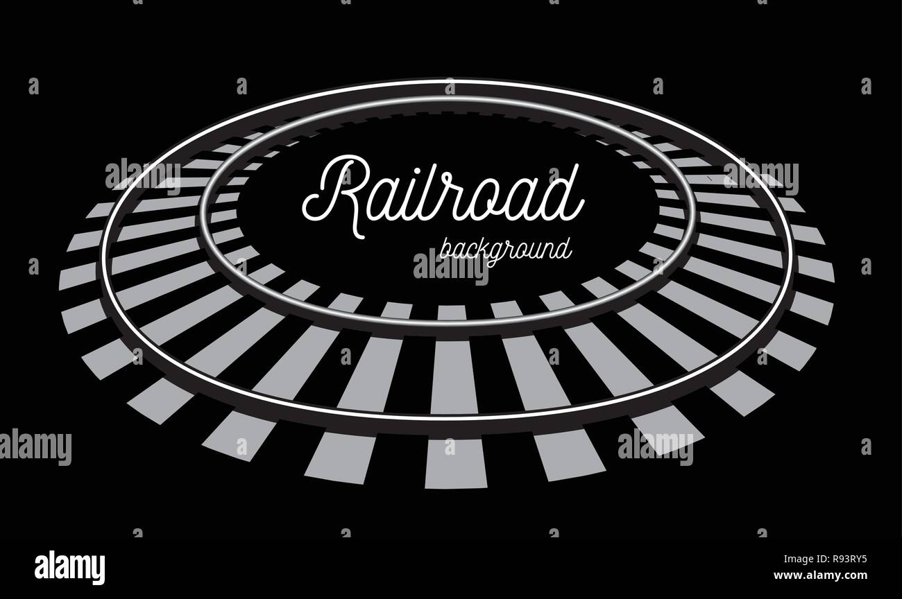 Illustration vecteur de rails de chemin de fer sur fond noir Illustration de Vecteur