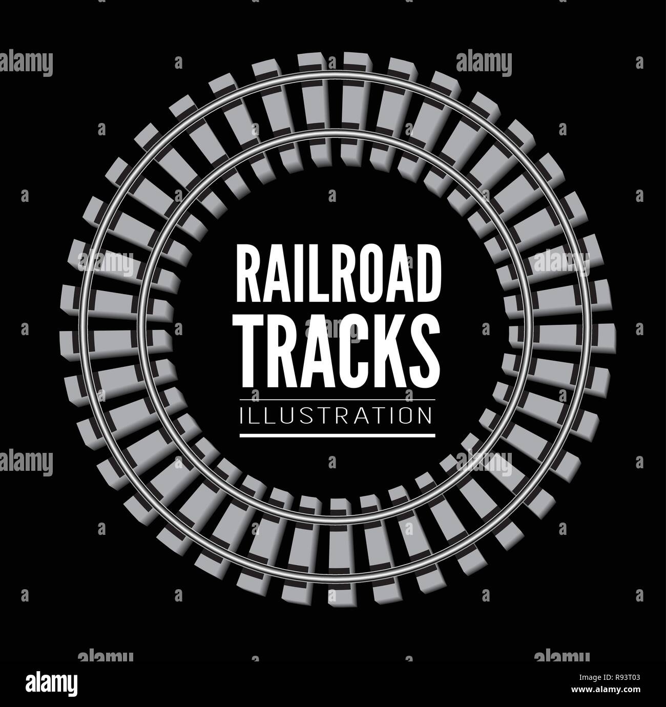 Illustration vecteur de rails de chemin de fer sur fond noir Illustration de Vecteur