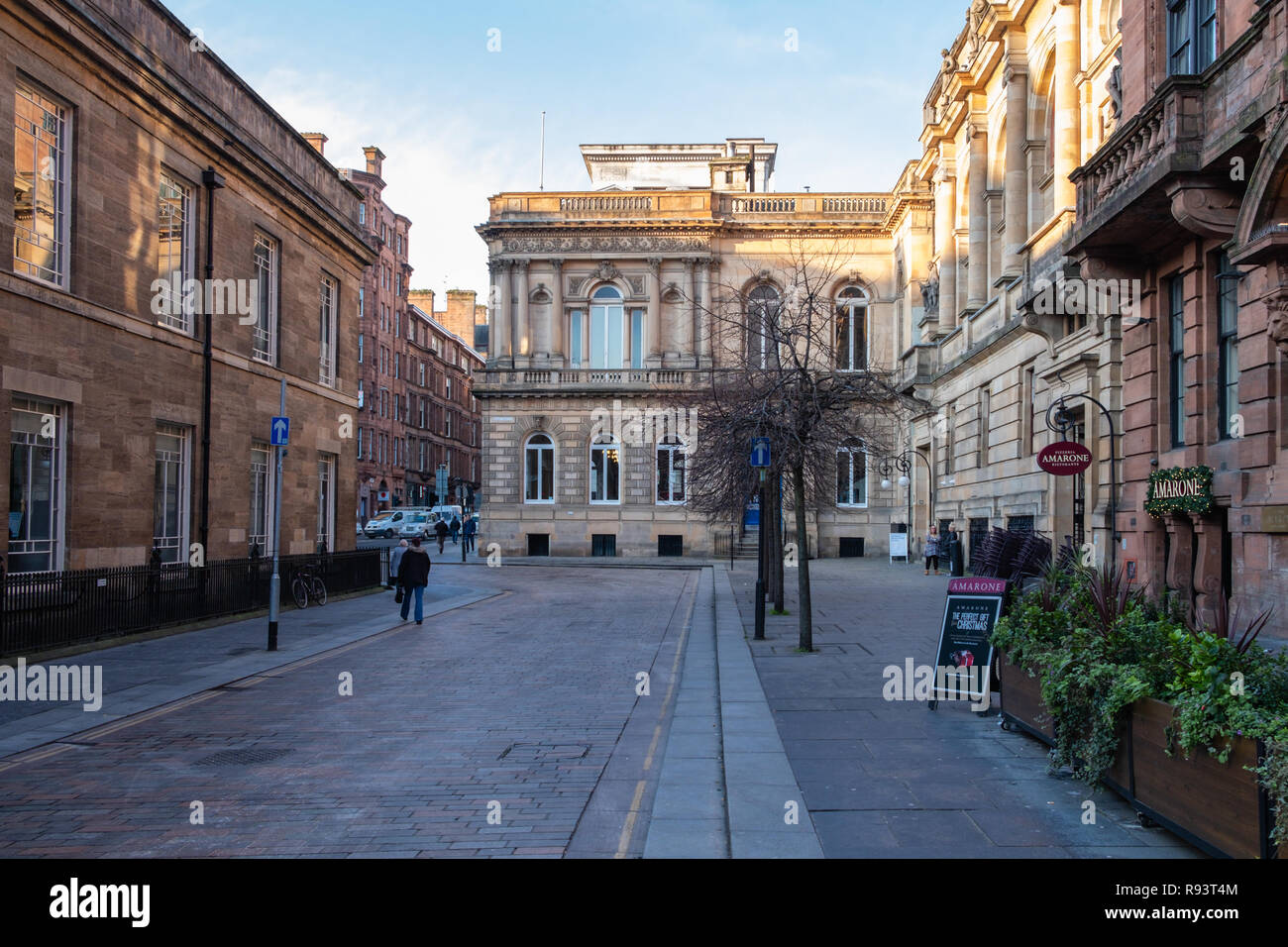 Glasgow, Scotland, UK - 14 décembre 2018 : à la place Nelson Mandela le long dans le centre-ville de Glasgow. Banque D'Images