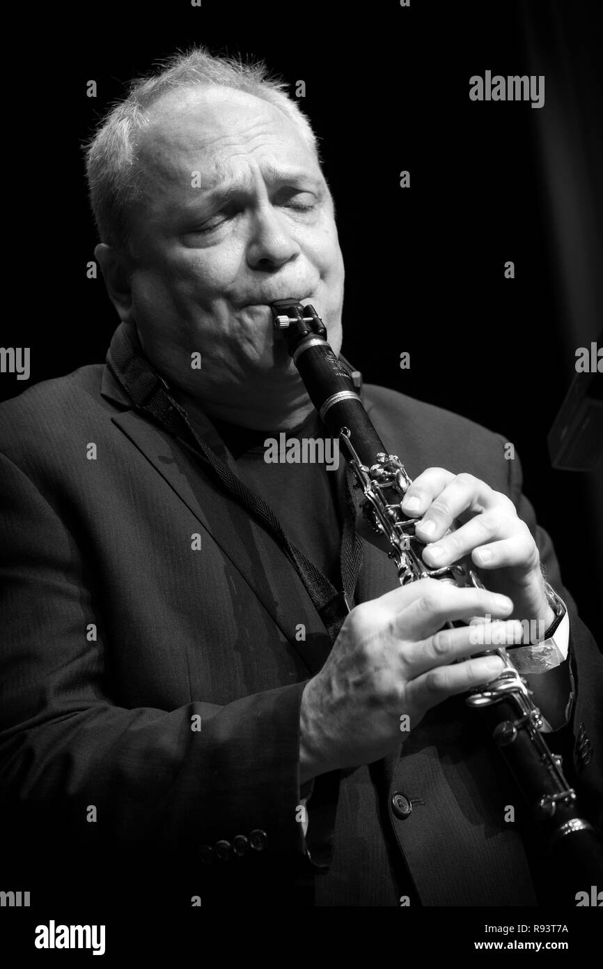 Cuisine américaine, Ken Peplowski en solo à la clarinette, Scarborough Jazz Festival 2017 Banque D'Images