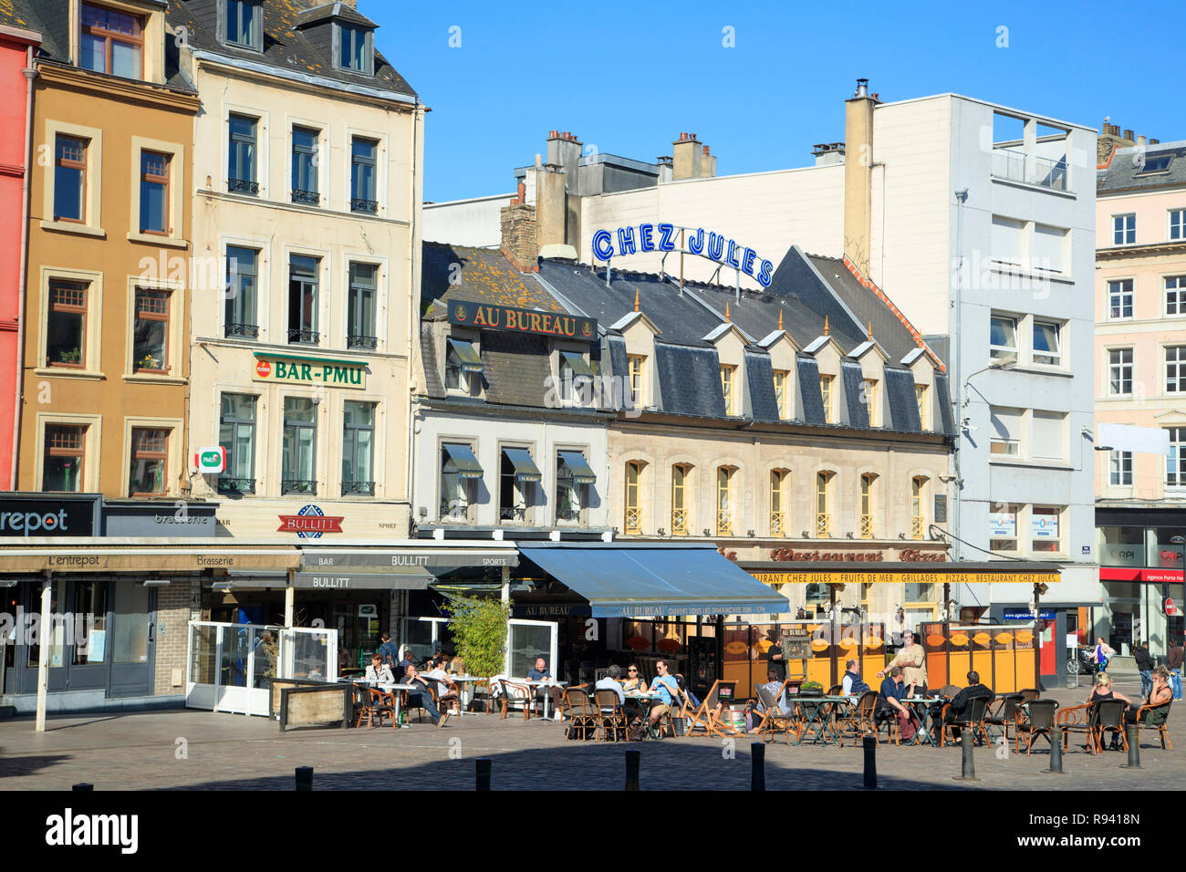 Boulogne-sur-Mer (nord de la France) : "place Dalton" square dans le centre-ville Banque D'Images