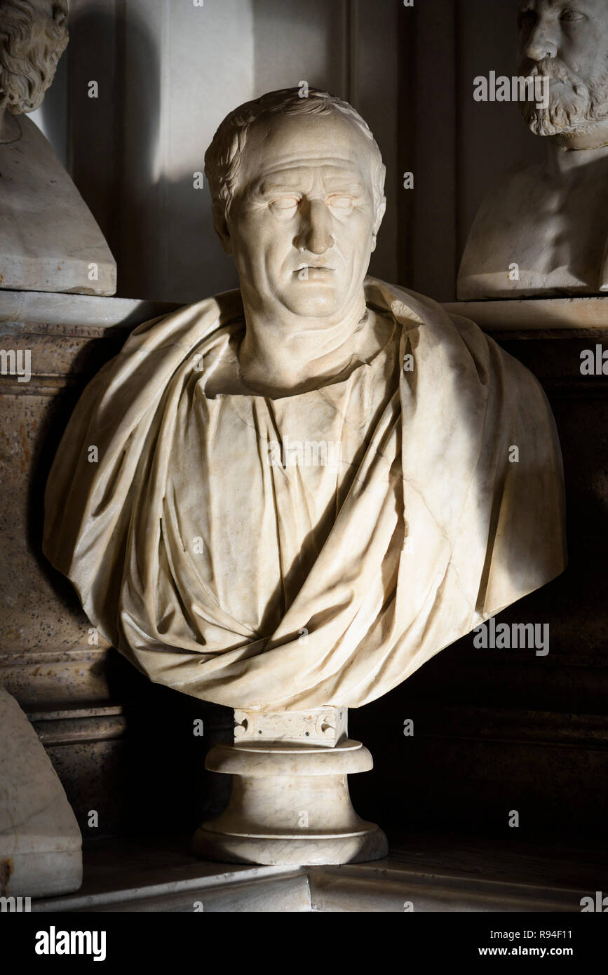 Rome. L'Italie. Buste Portrait de Cicéron (ca. 106-43 av. J.-C.), 1er siècle après JC, Salle des Philosophes, les musées du Capitole. Sala dei Musei Capitolin, Arts Banque D'Images