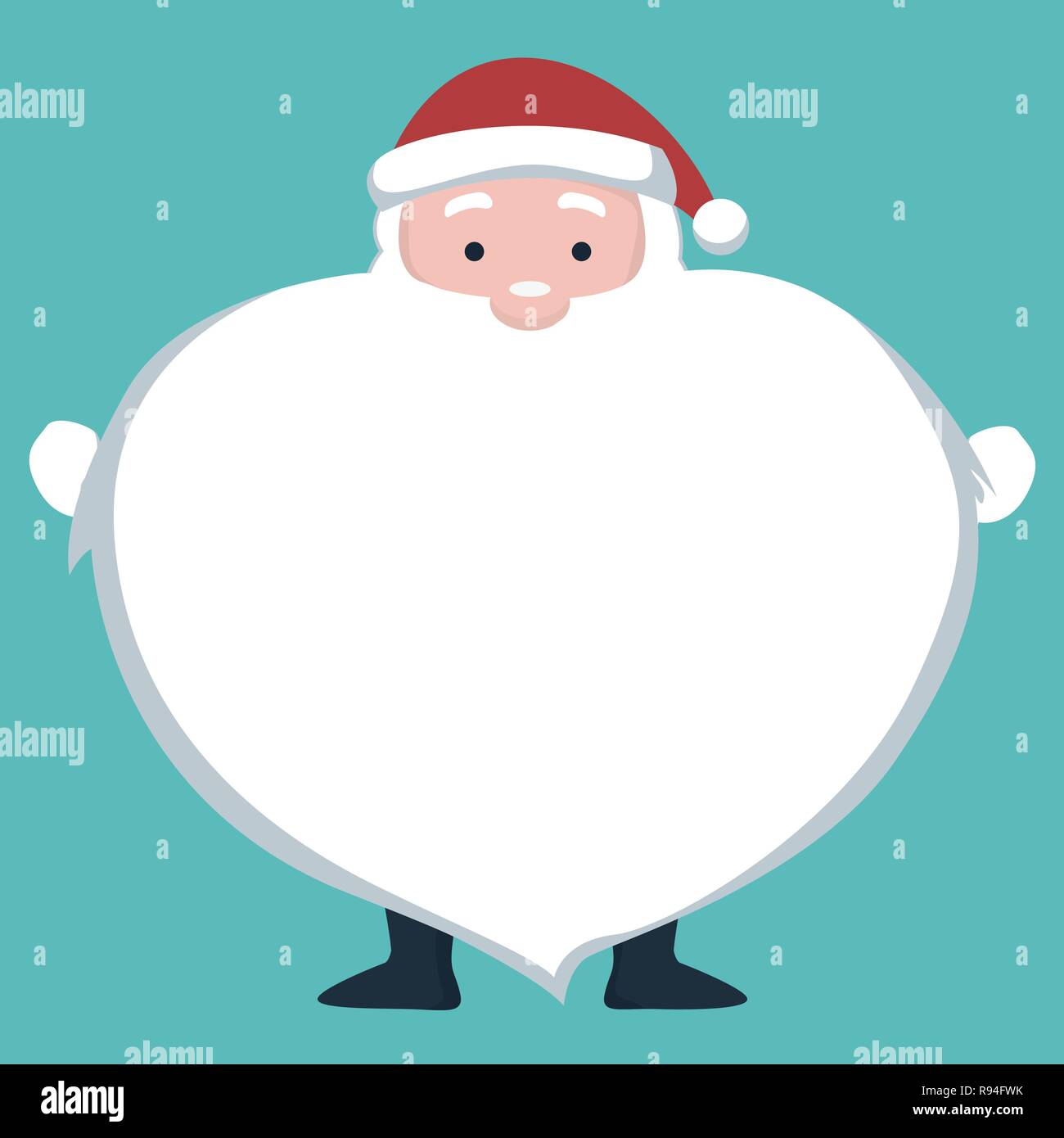 Carte De Noel Du Pere Noel Avec Fond Blanc En Forme De Coeur Pour Ecrire Image Vectorielle Stock Alamy