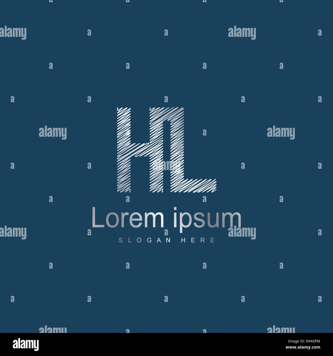 Lettre initiale vecteur Conception Modèle Logo HL Illustration de Vecteur