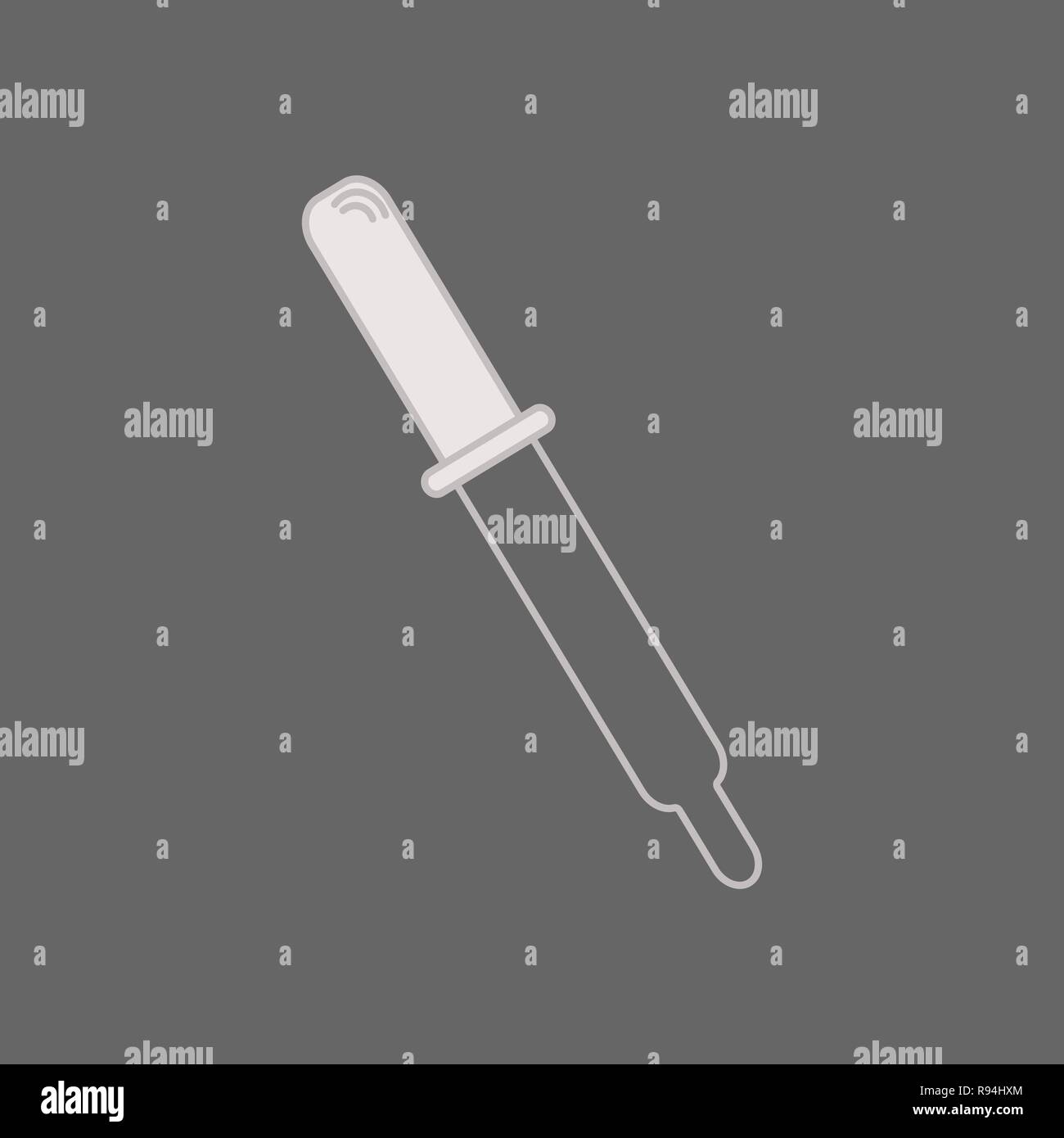 L'icône Pipette isolé sur fond blanc. Élément de la chimie médicale, l ...