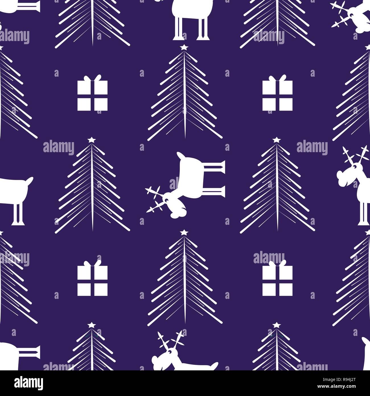 Ok Computer Funny Deer, don et Ok Computer arbre. Nouvelle année modèle transparent 10 spe Illustration de Vecteur