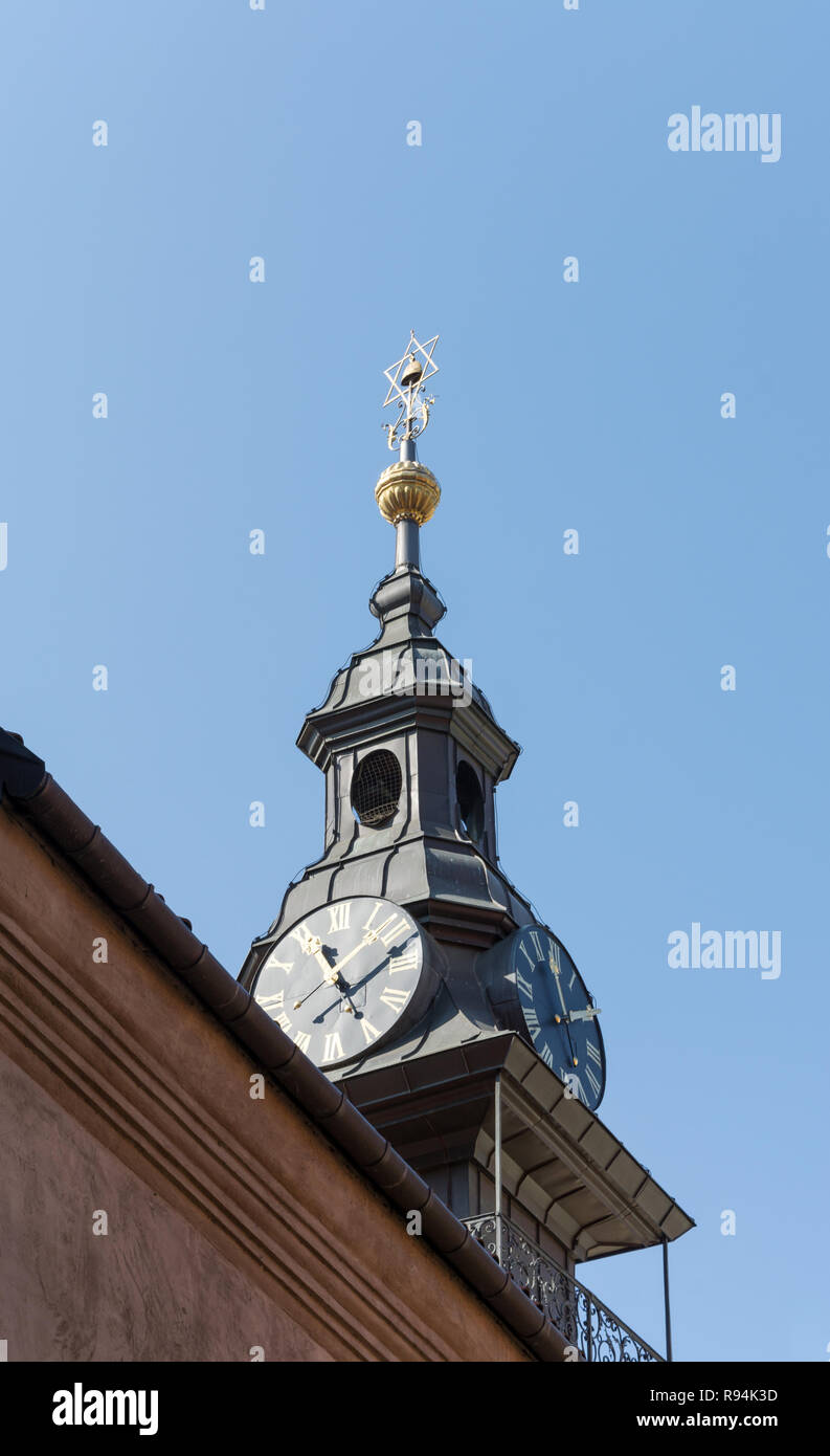 Hôtel de Ville juif tour de l'horloge, Prague, République Tchèque Banque D'Images