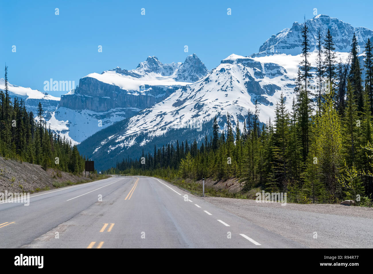 Promenade des glaciers des Rocheuses canadiennes - l'autoroute 93 Banque D'Images