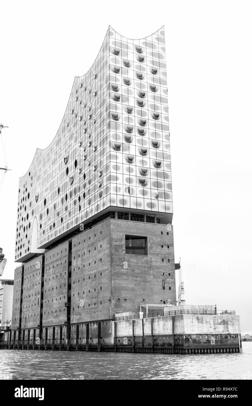 Elbe Philharmonic Hall ou elbphilharmonie, salle de concert à Hambourg, Allemagne. L'attraction, loisirs, culture. Architecture, conception de structure de voyage Vacances wanderlust Banque D'Images