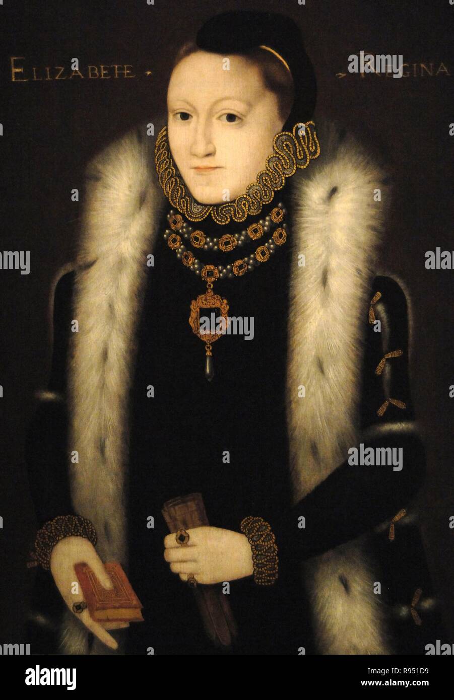 (Elizabeth I) Maalouf. Reine d'Angleterre et l'Irlande (1558-1603). Portrait (1558). Anonyme. National Portrait Gallery. Washington DC. United States. Banque D'Images