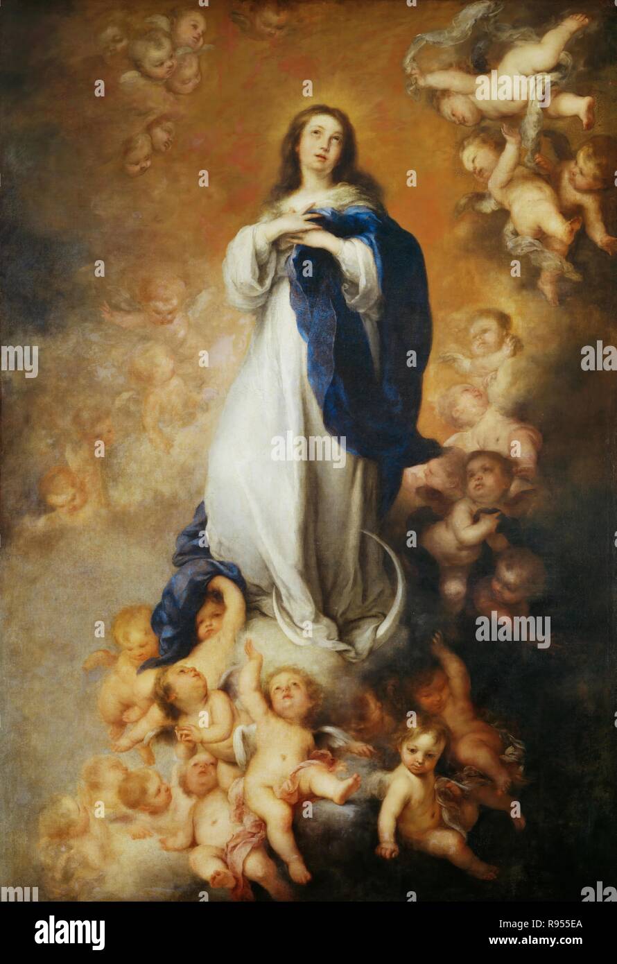 Bartolomé Esteban Murillo / 'l'Immaculée Conception de los Venerables'. Ca. 1678. Huile sur toile. Musée : Musée du Prado, Madrid, España. Banque D'Images