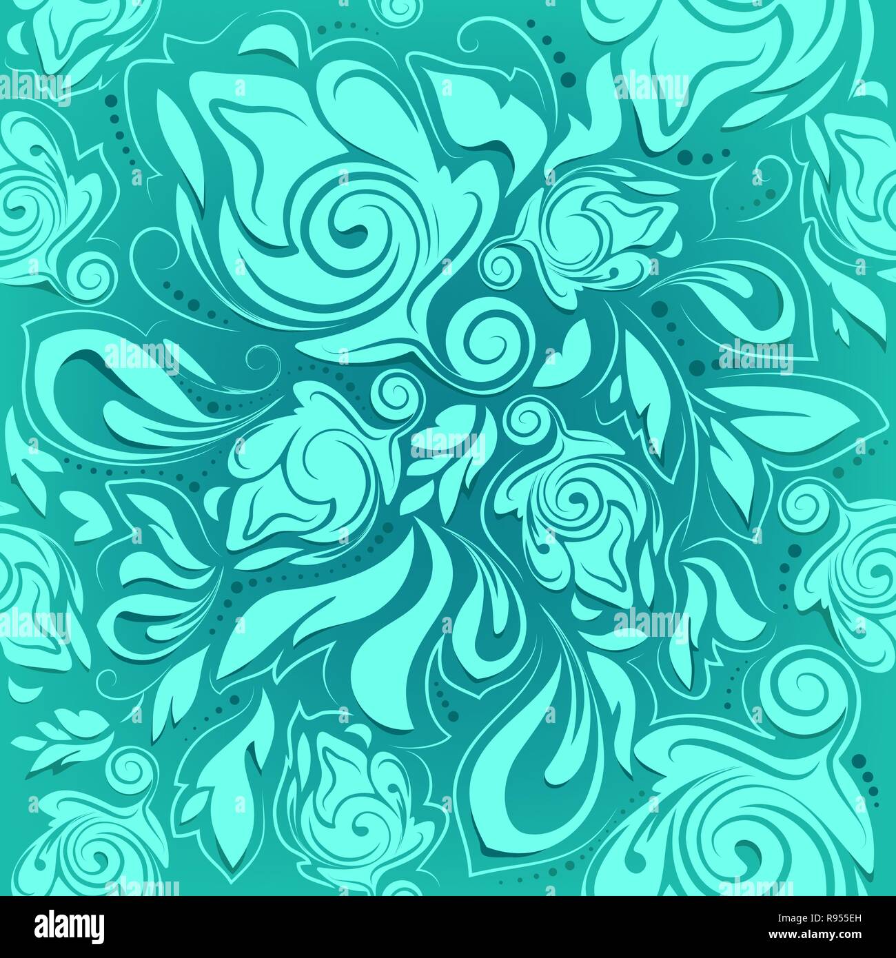 Motif floral, transparente turquoise abstract background Illustration de Vecteur