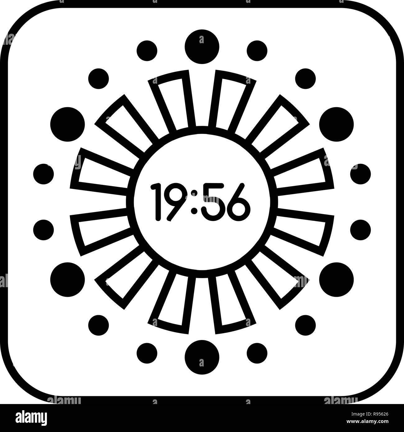 Icône de l'horloge numérique abstrait style du contour, Illustration de Vecteur