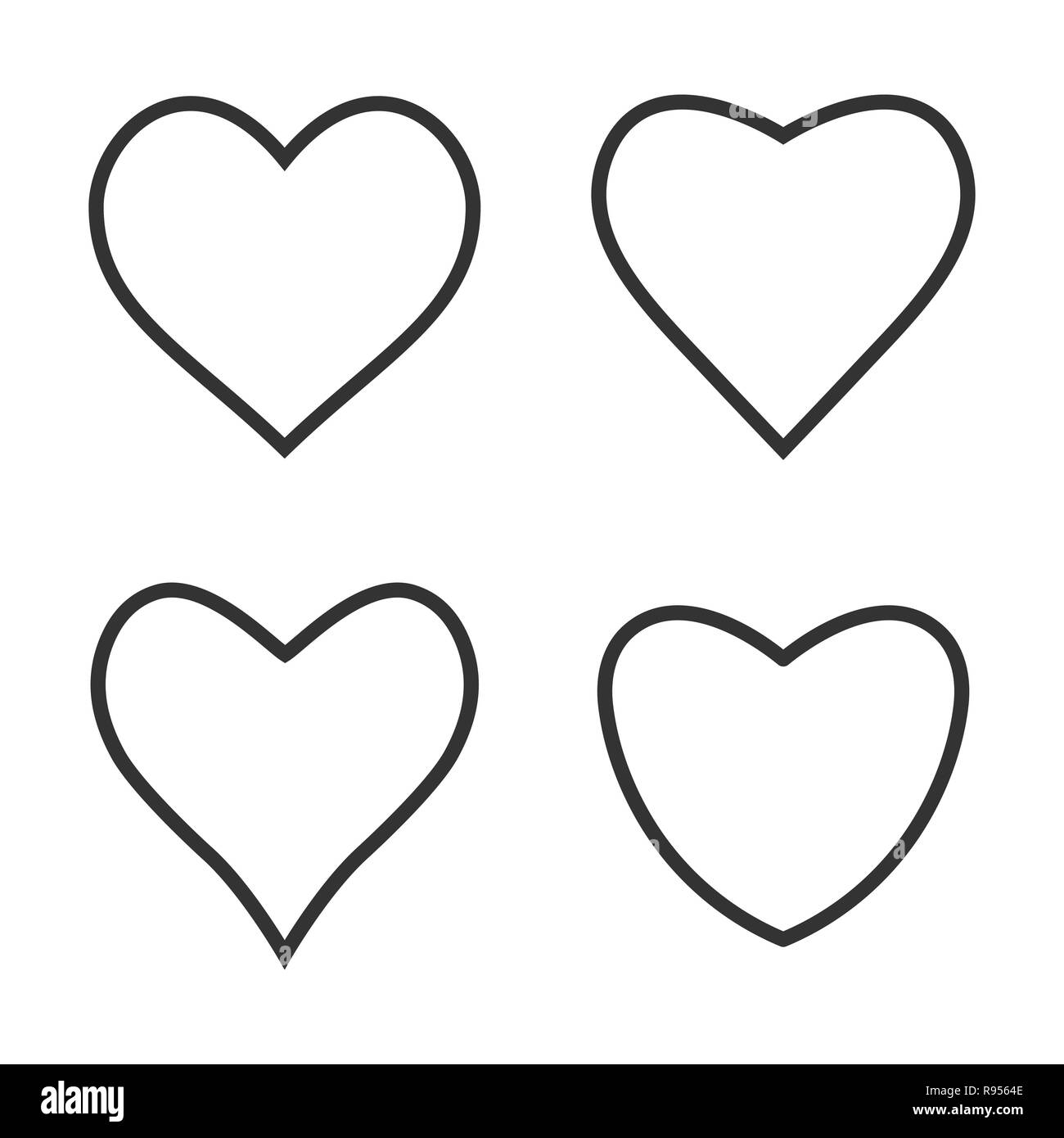 Illustration vectorielle, modèle plat. Icône de cœur symbole d'amour Illustration de Vecteur