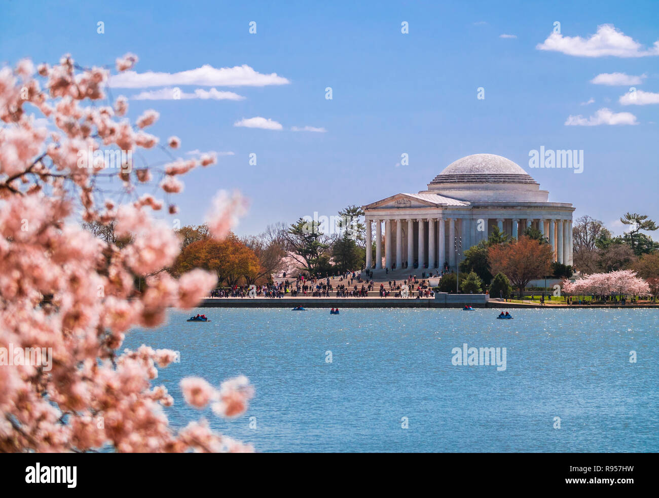 Jefferson Memorial et Tidal Basin. Banque D'Images