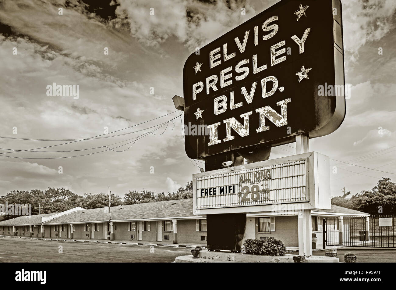 Le boulevard Elvis Presley. Inn est représenté sur le boulevard Elvis Presley, 3 septembre 2015, à Memphis, Tennessee. Banque D'Images