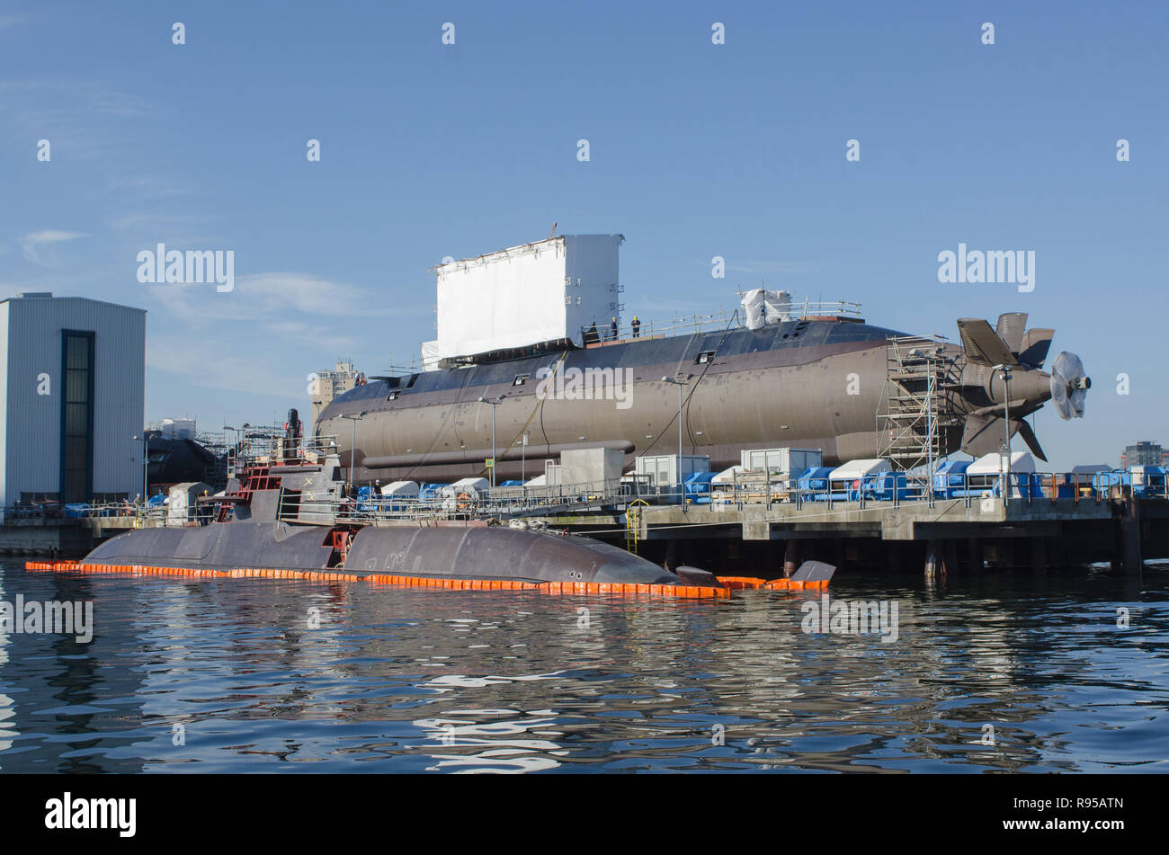24.07.2012, Kiel, Schleswig-Holstein, Allemagne - Im Bau befindliches U-Boot der Dolphin-Klasse auf dem Gelaende der zu Thyssen-Krupp gehoerenden Howald Banque D'Images