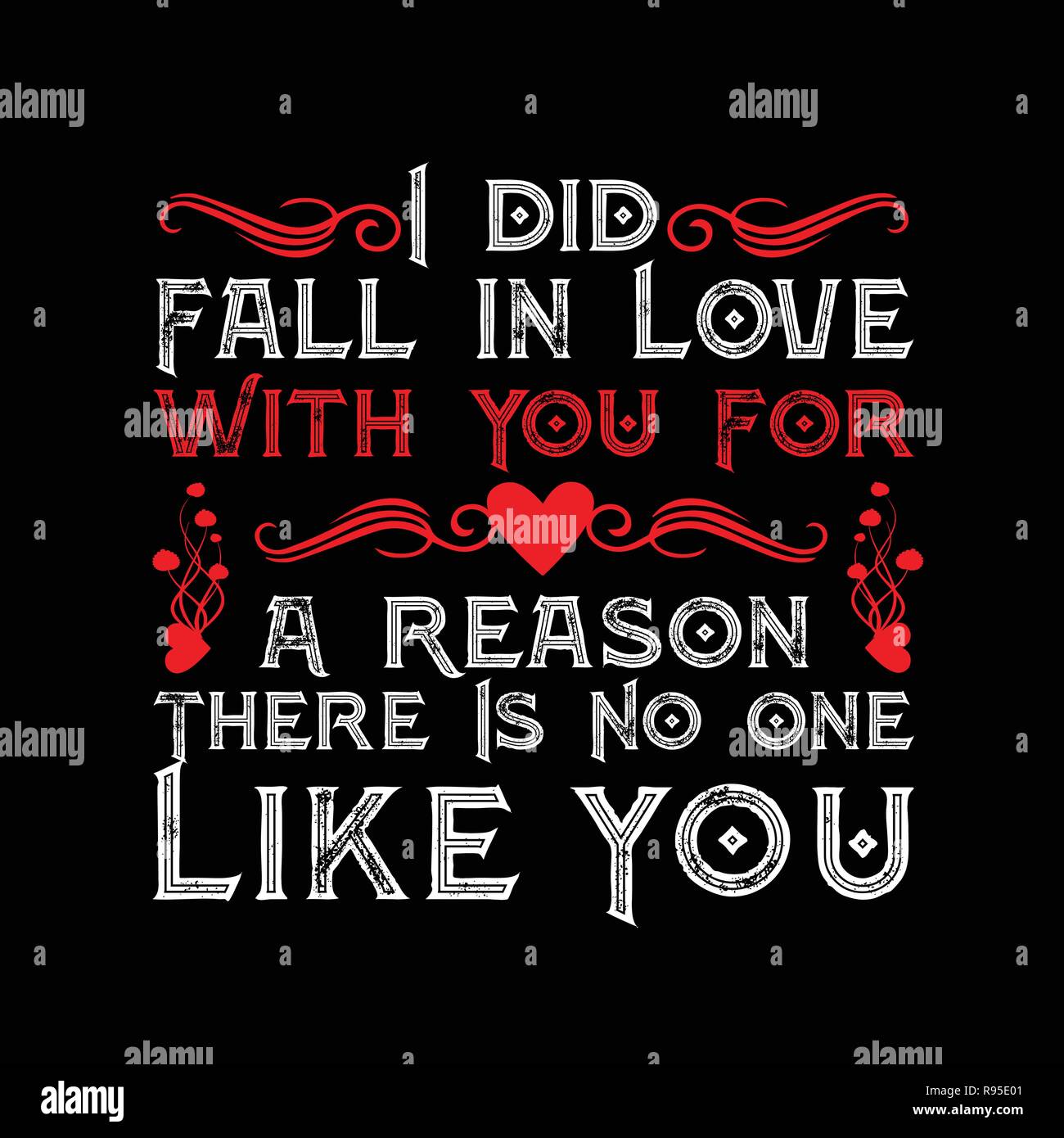 Citation D Amour Je N Ai Tomber En Amour Avec Vous Image Vectorielle Stock Alamy