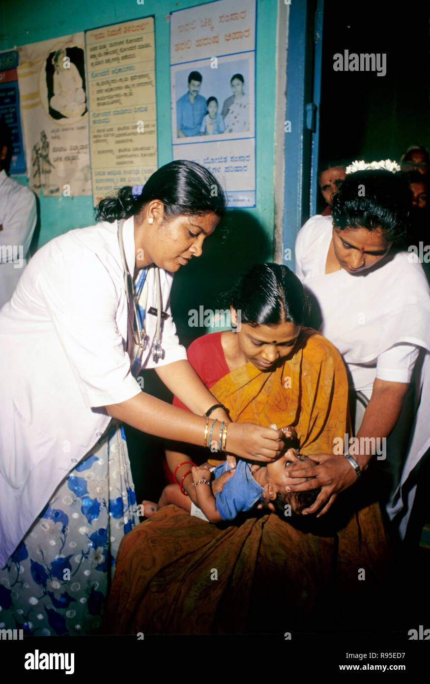 Centre médical, programme de vaccination contre la poliomyélite Banque D'Images