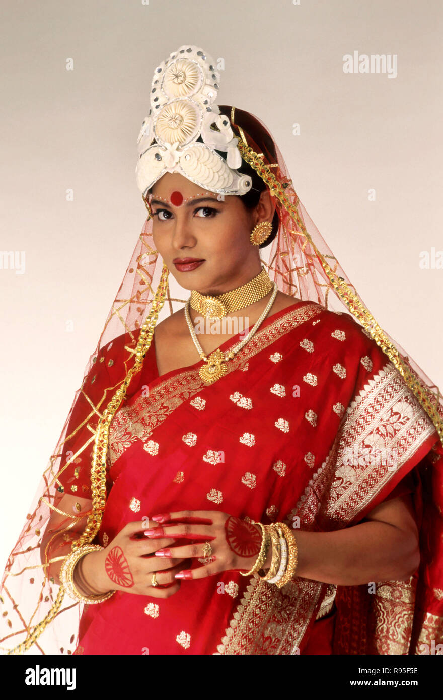Bengali Bride, robe de mariage, Inde, Asie - MR Banque D'Images