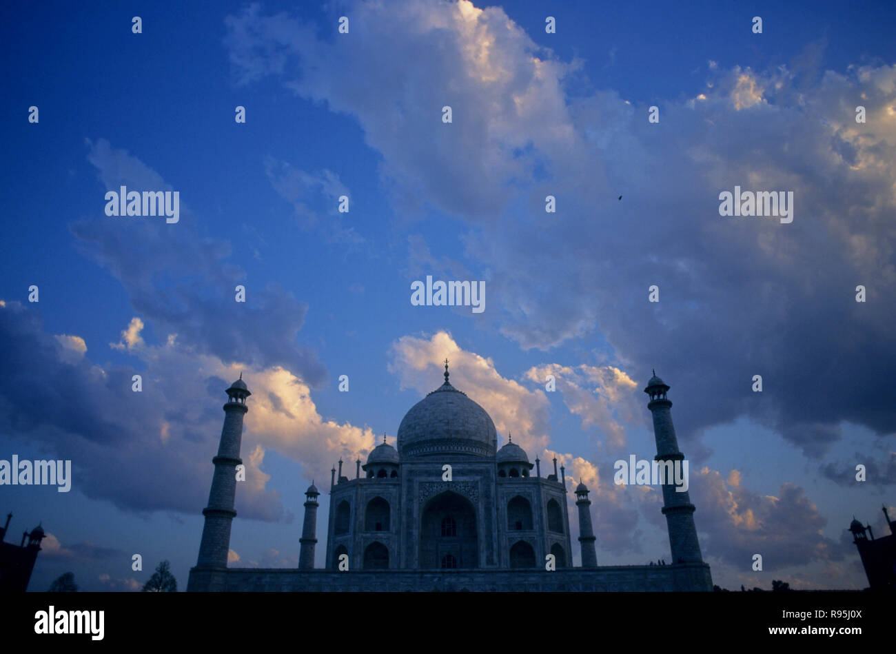 Taj Mahal septième merveille du monde, Agra, Uttar Pradesh, Inde Banque D'Images