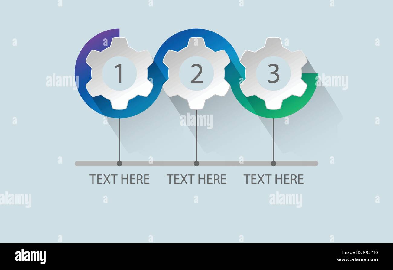 Processus d'infographies 3 étapes Illustration de Vecteur