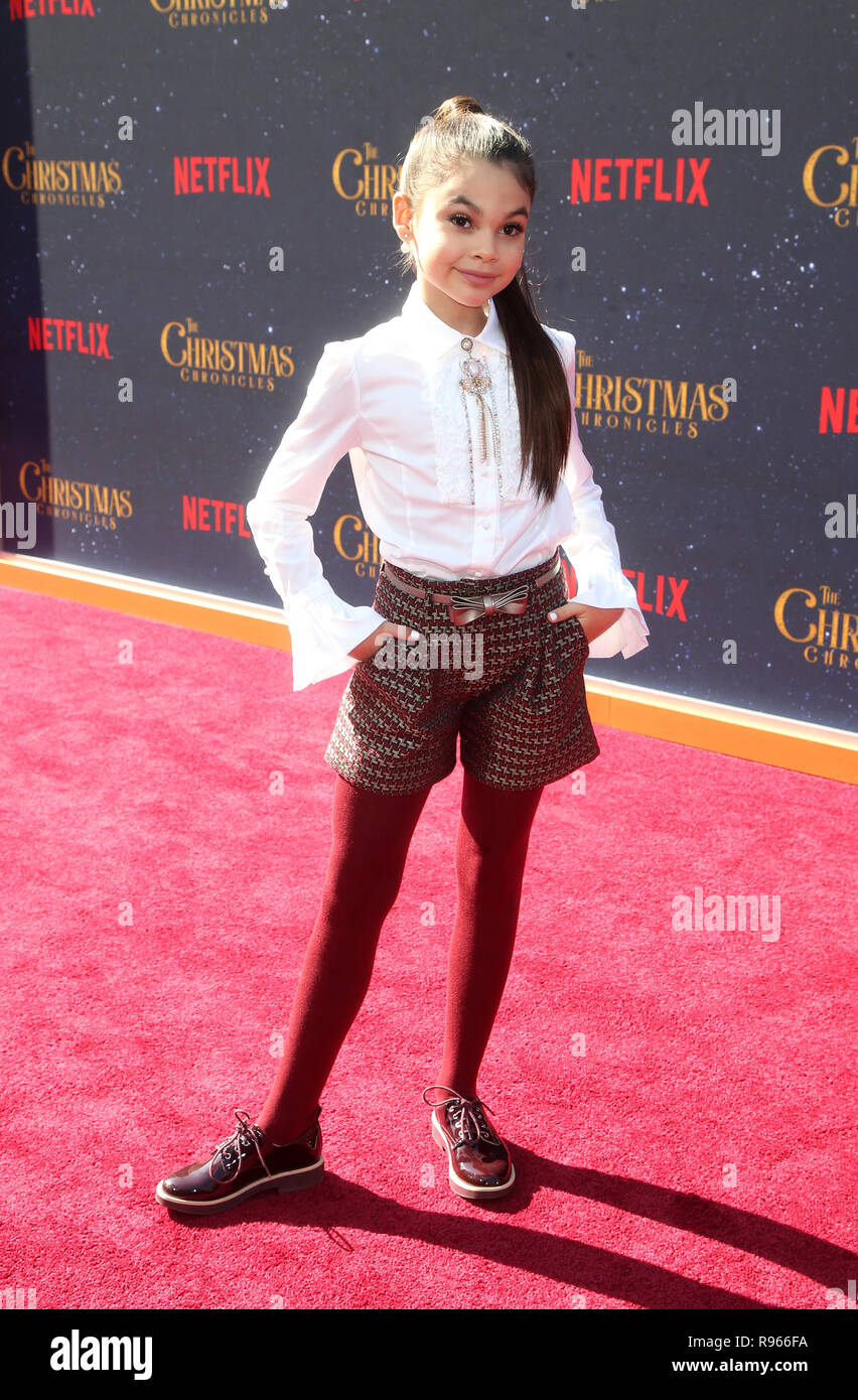 "La première des chroniques de Noël comprend : Ariana Greenblatt Où : Los Angeles, California, United States Quand : 18 novembre 2018 Crédit : FayesVision/WENN.com Banque D'Images