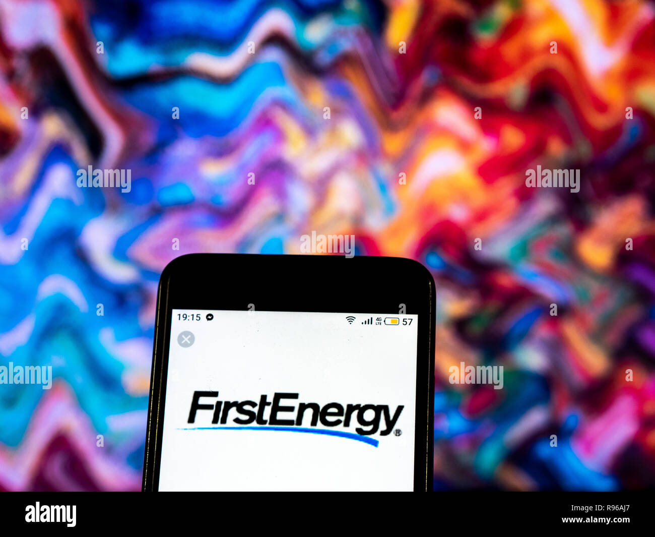 FirstEnergy Electric services logo de l'entreprise vu affichée sur smart phone Banque D'Images