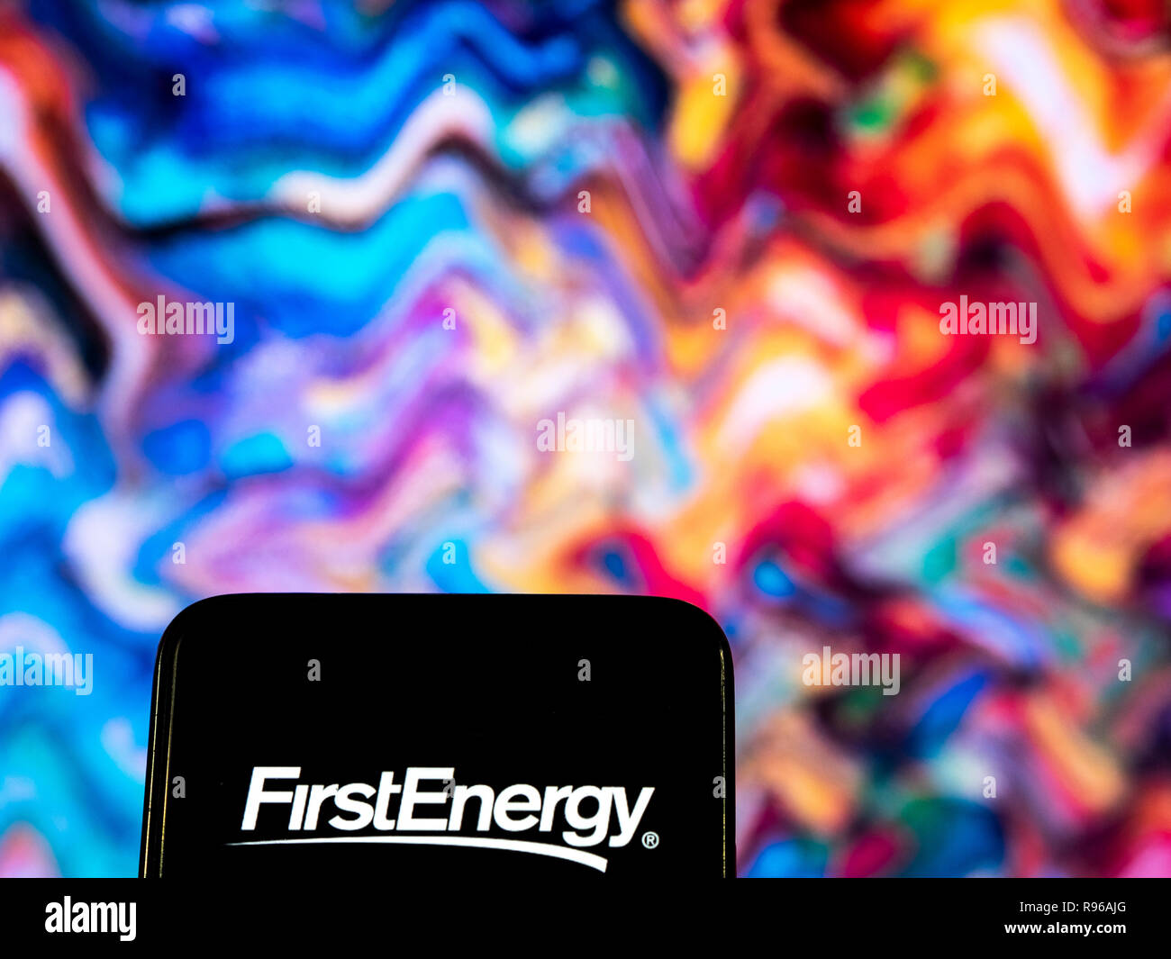 FirstEnergy Electric services logo de l'entreprise vu affichée sur smart phone Banque D'Images