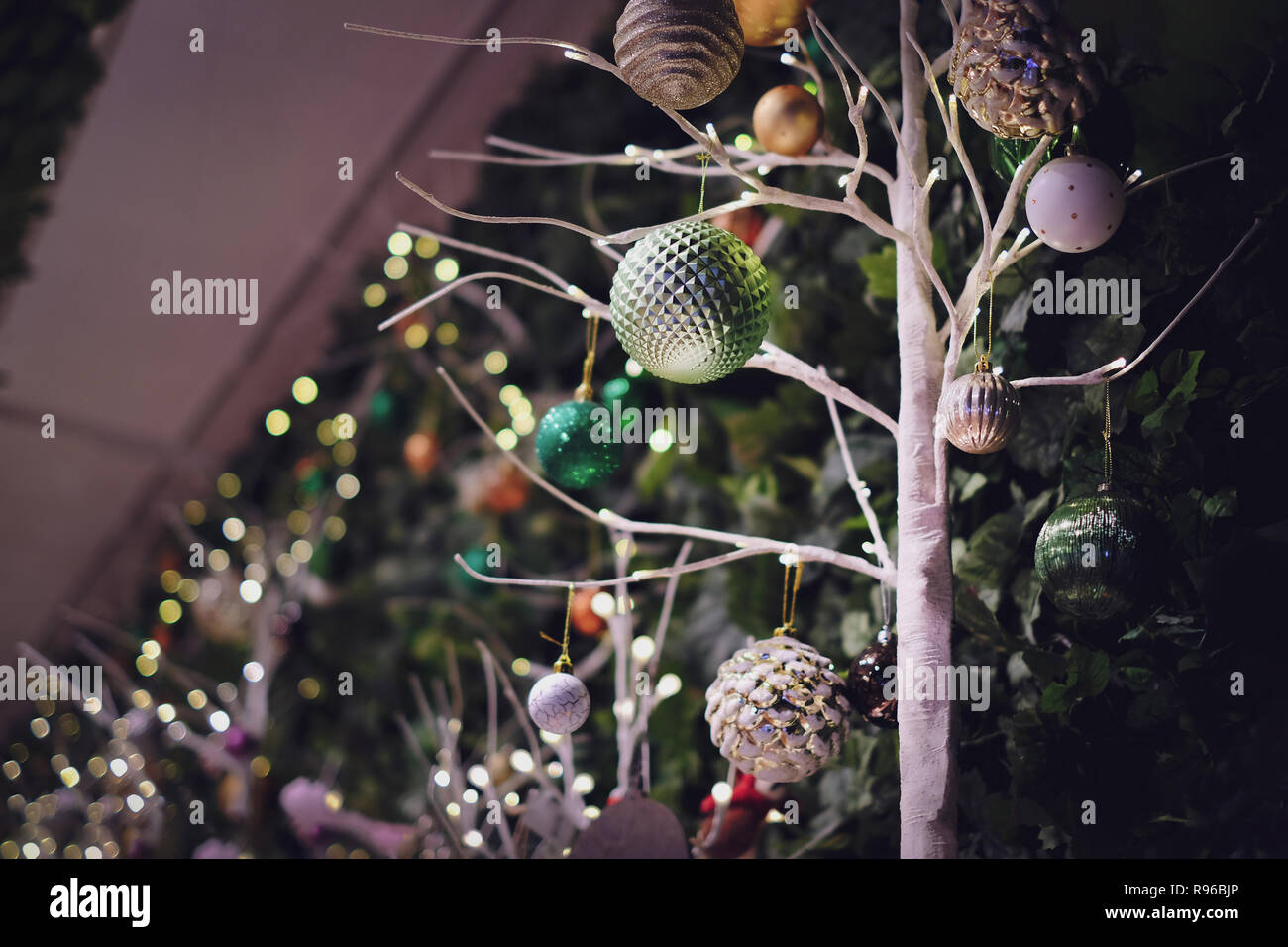 Décoration de Noël sur le thème de la nature à partir de low angle view Banque D'Images