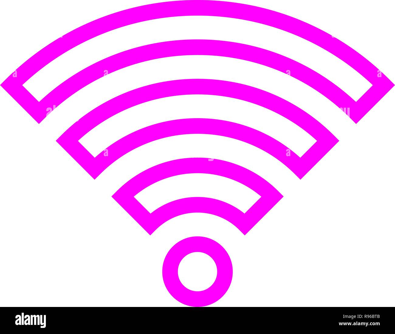 Icône Symbole Wifi - violet décrites, isolé - vector illustration Illustration de Vecteur
