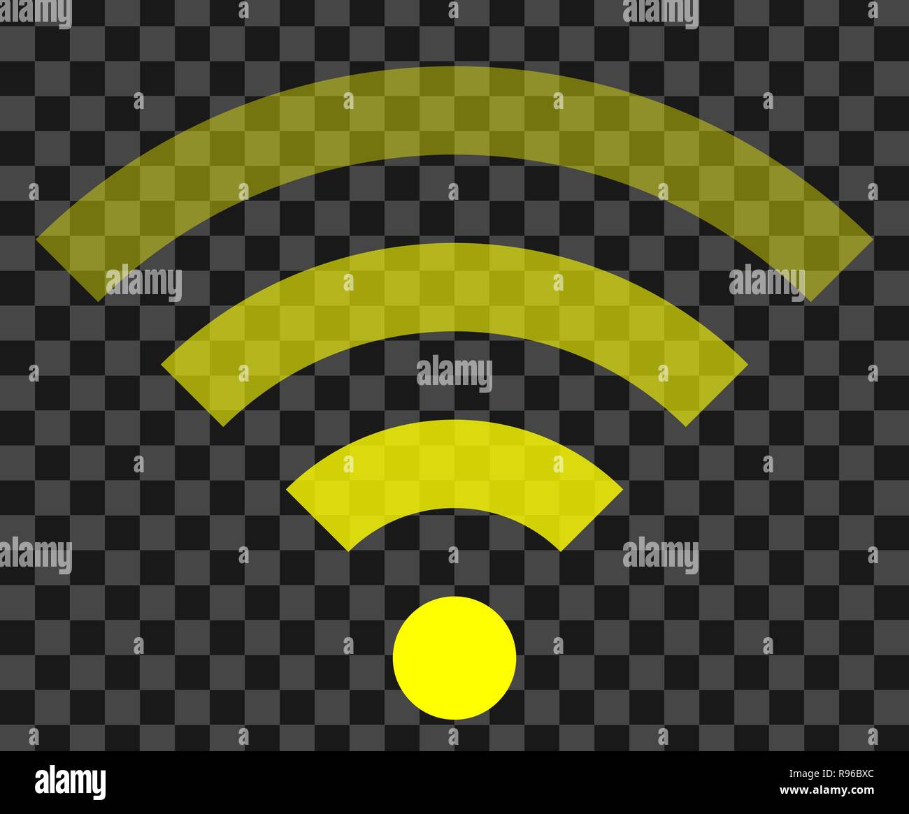 Connexion Wi-Fi au réseau local - icône symbole simple jaune transparent, isolé - vector illustration Illustration de Vecteur