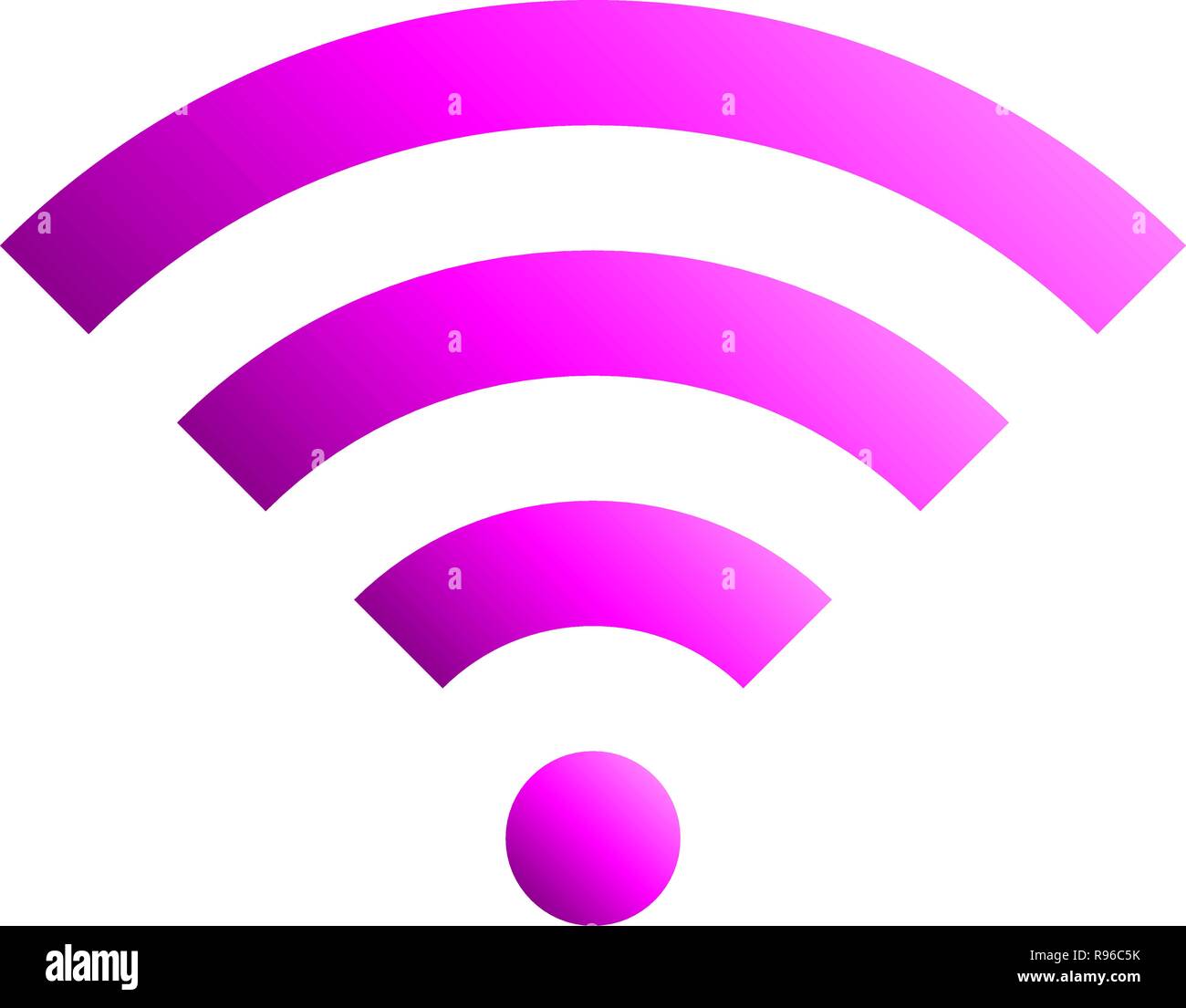 Icône Symbole Wifi - purple gradient simple, isolée - vector illustration Illustration de Vecteur
