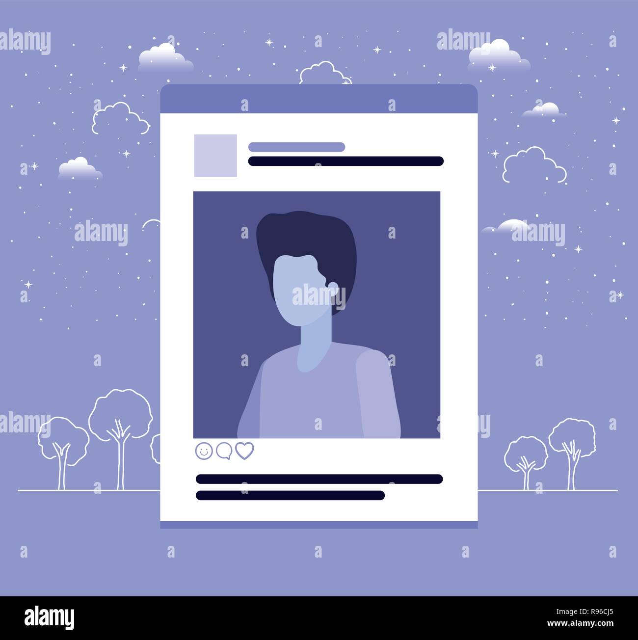 Photo de l'homme dans le modèle compte Illustration de Vecteur