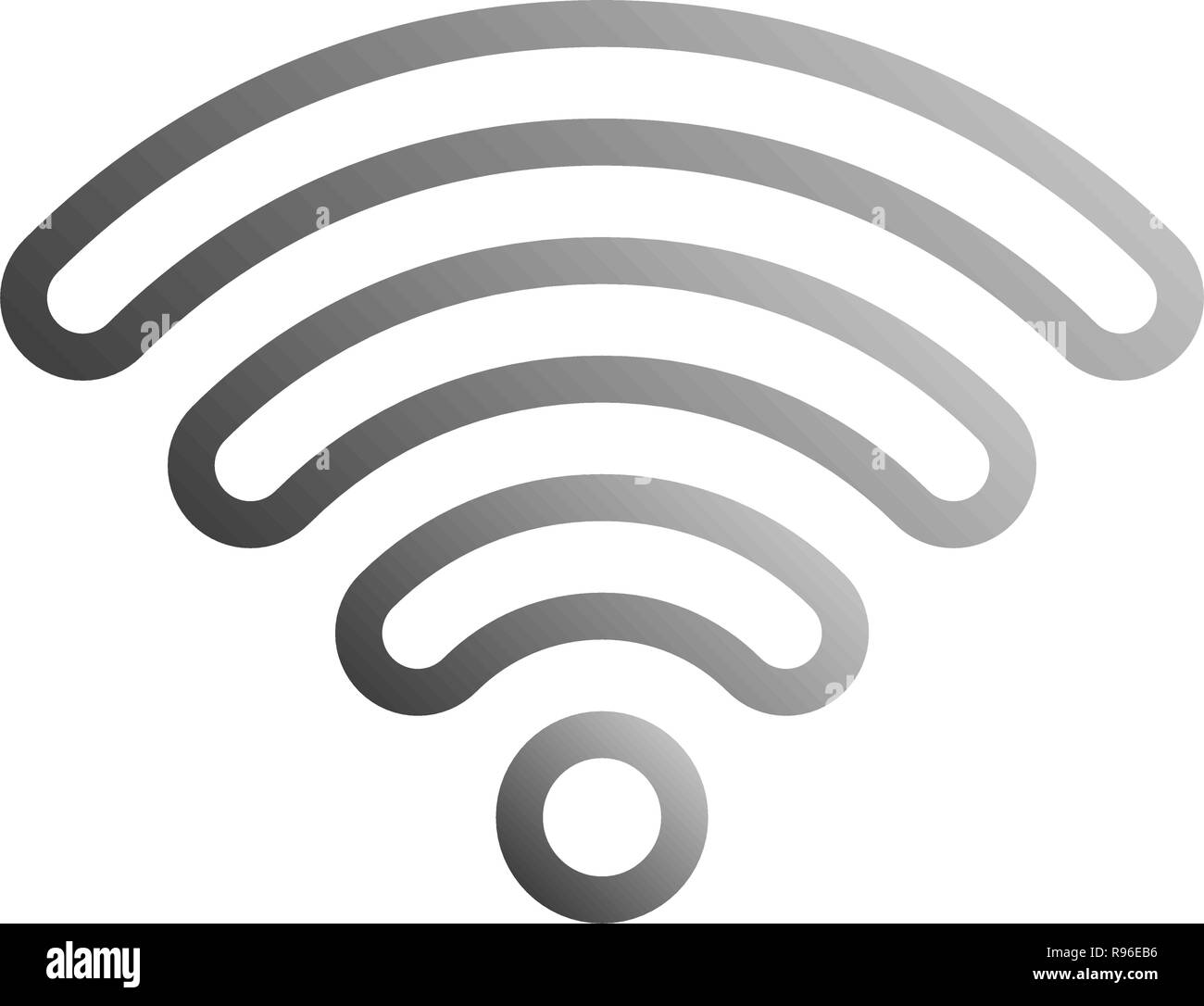 Connexion Wi-Fi au réseau local - icône symbole gris moyen indiqué, gradient arrondis isolé - vector illustration Illustration de Vecteur