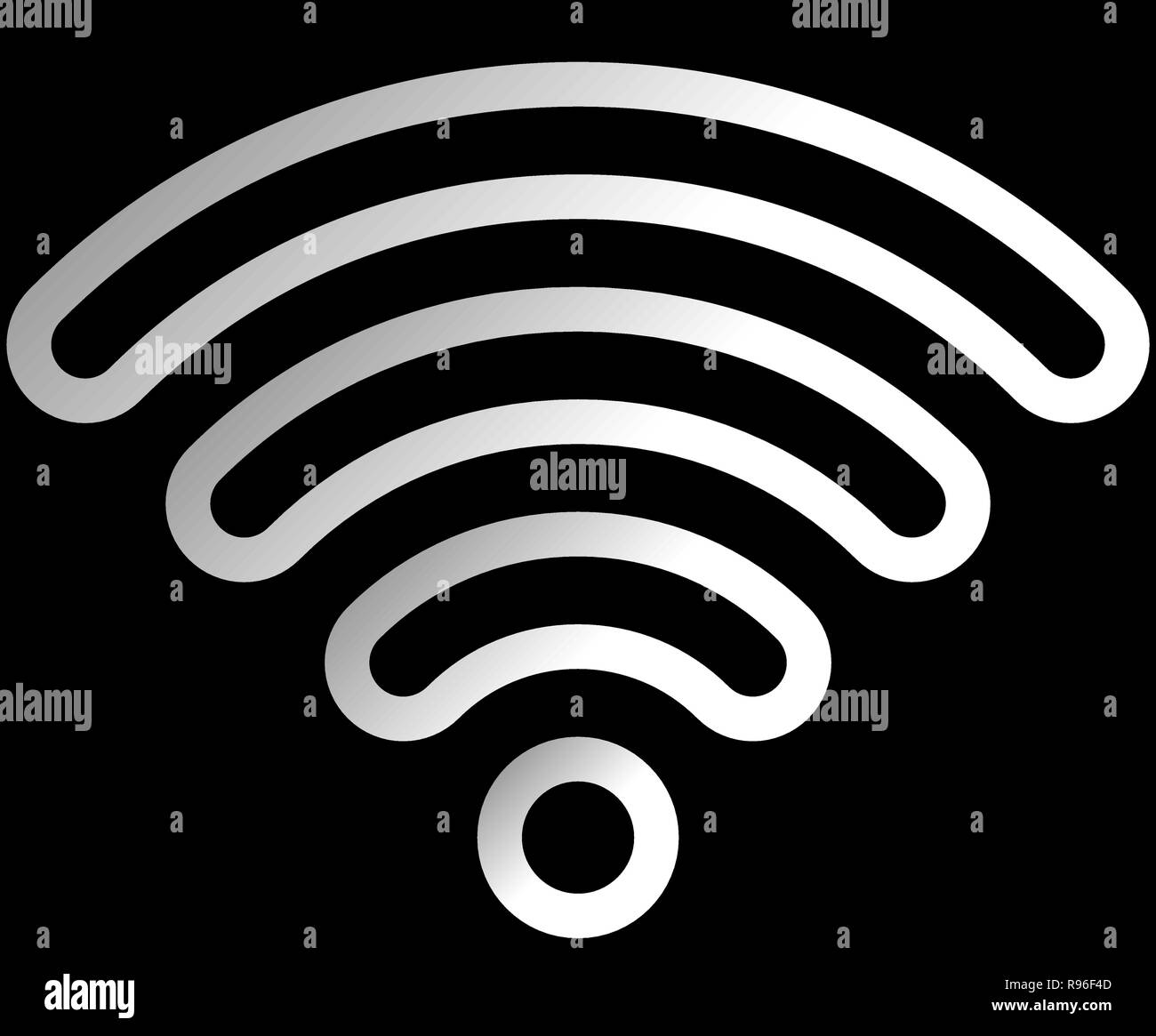Connexion Wi-Fi au réseau local - icône symbole décrit blanc dégradé arrondi, isolé - vector illustration Illustration de Vecteur