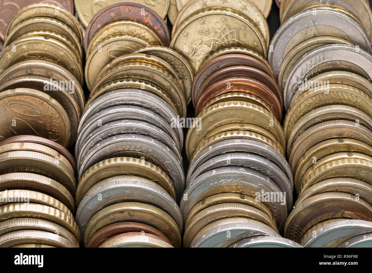 Euro coin arrière-plan. Selective focus Banque D'Images