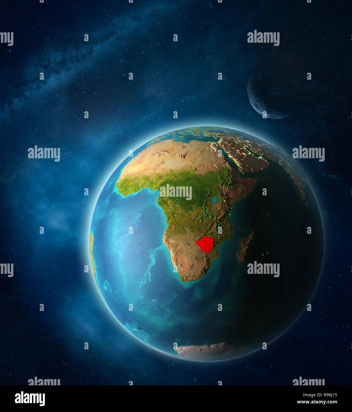 Le Zimbabwe De Lespace Sur La Planète Terre Dans Lespace