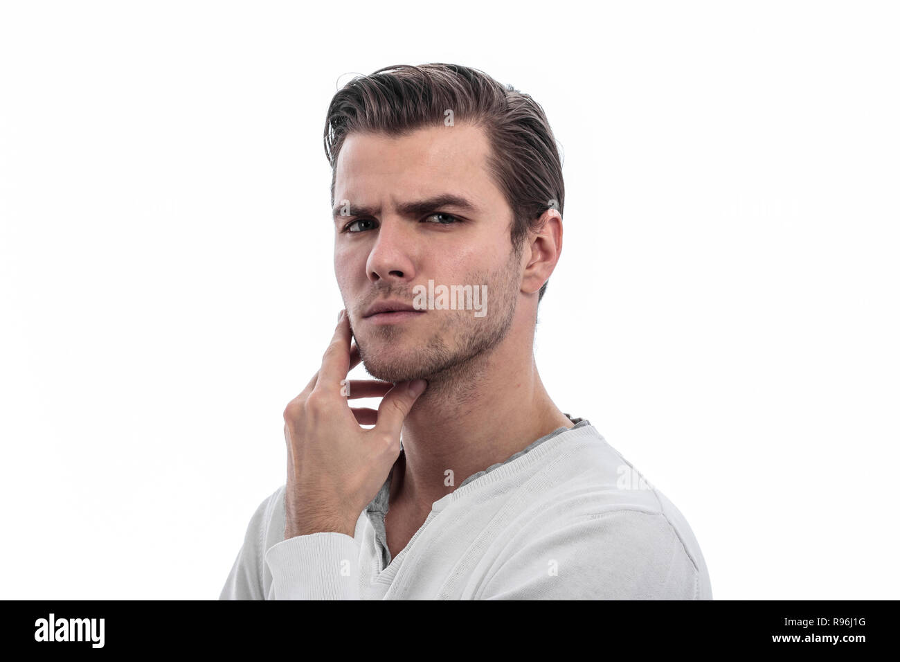 Studio Photoshoot d'un beau jeune homme Banque D'Images