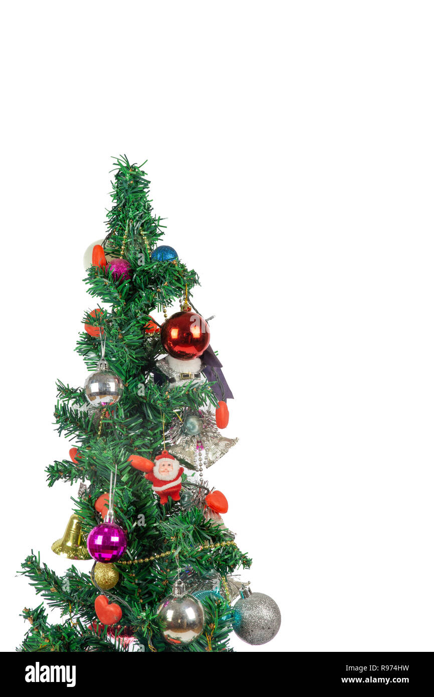 Bel arbre de Noël isolé sur fond blanc - Image Banque D'Images