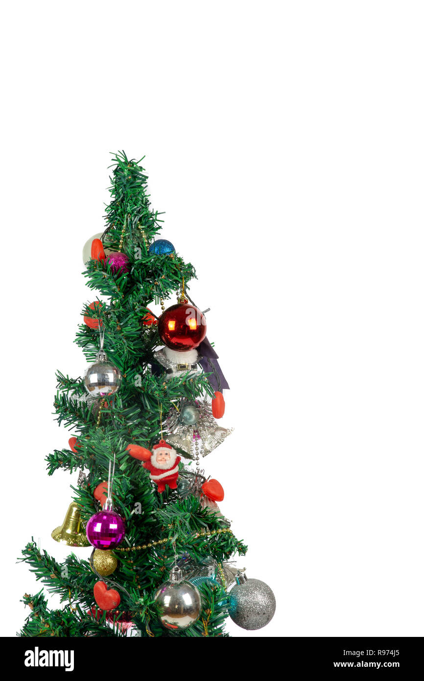 Bel arbre de Noël isolé sur fond blanc - Image Banque D'Images