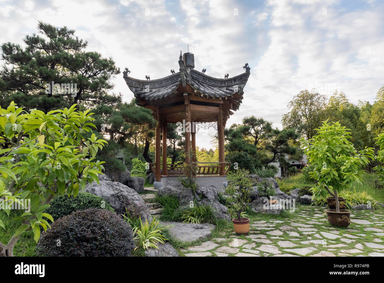 Dans la pagode Bao Family Garden, Tanqyue, Shexian, Chine Banque D'Images