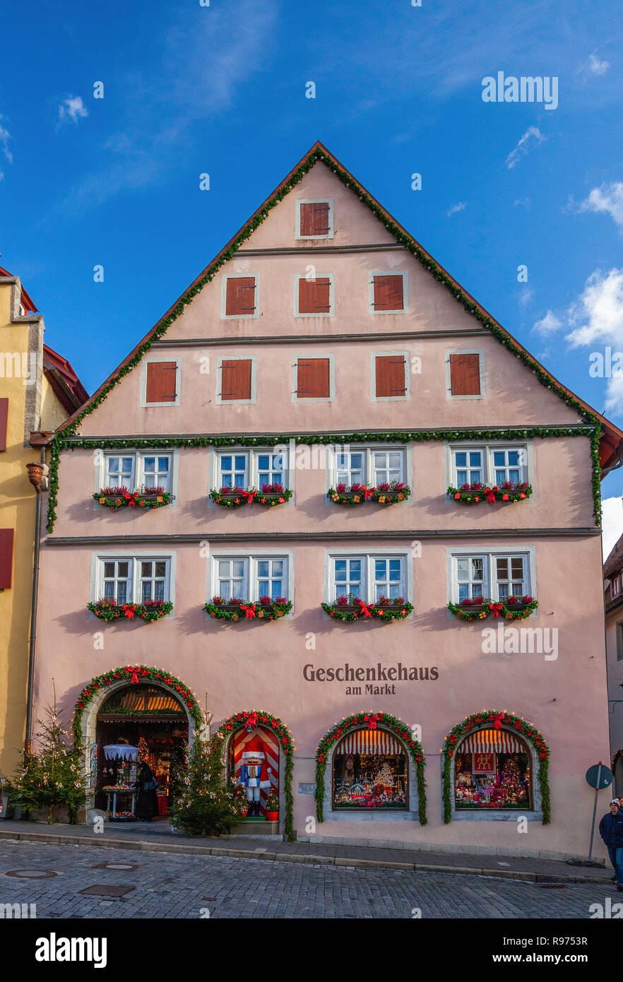 Magasin de décoration à Noël, Rothenburg ob der Tauber, Allemagne Banque D'Images