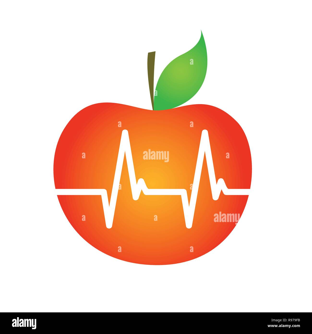 L'alimentation saine red apple concept illustration vecteur EPS10 Illustration de Vecteur