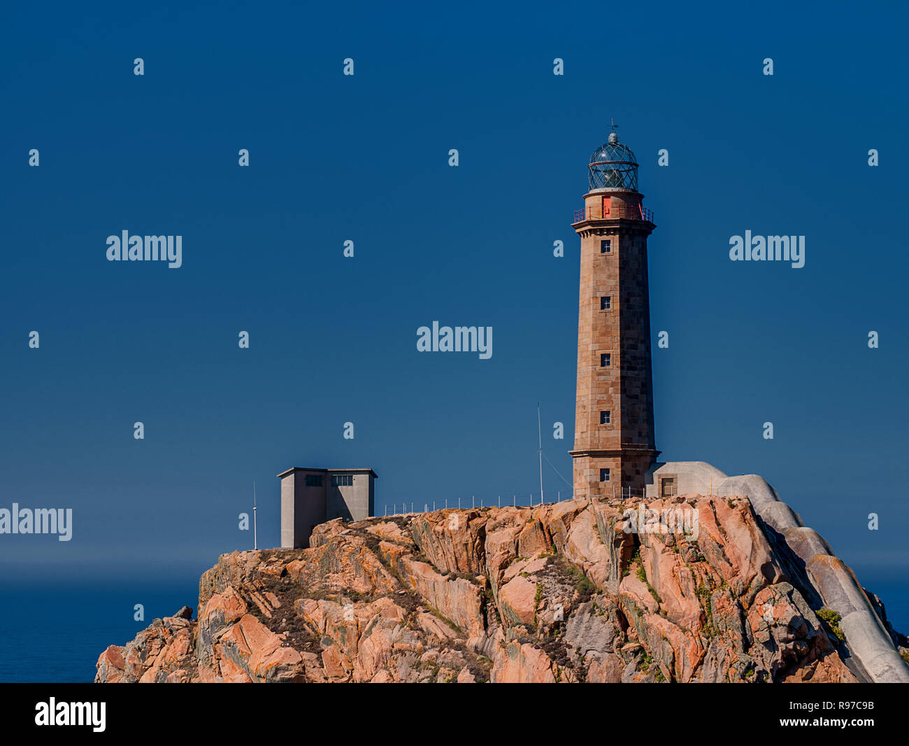 Phare de Cape Vilan, Costa da Morte, La Corogne, Galice, Espagne Banque D'Images