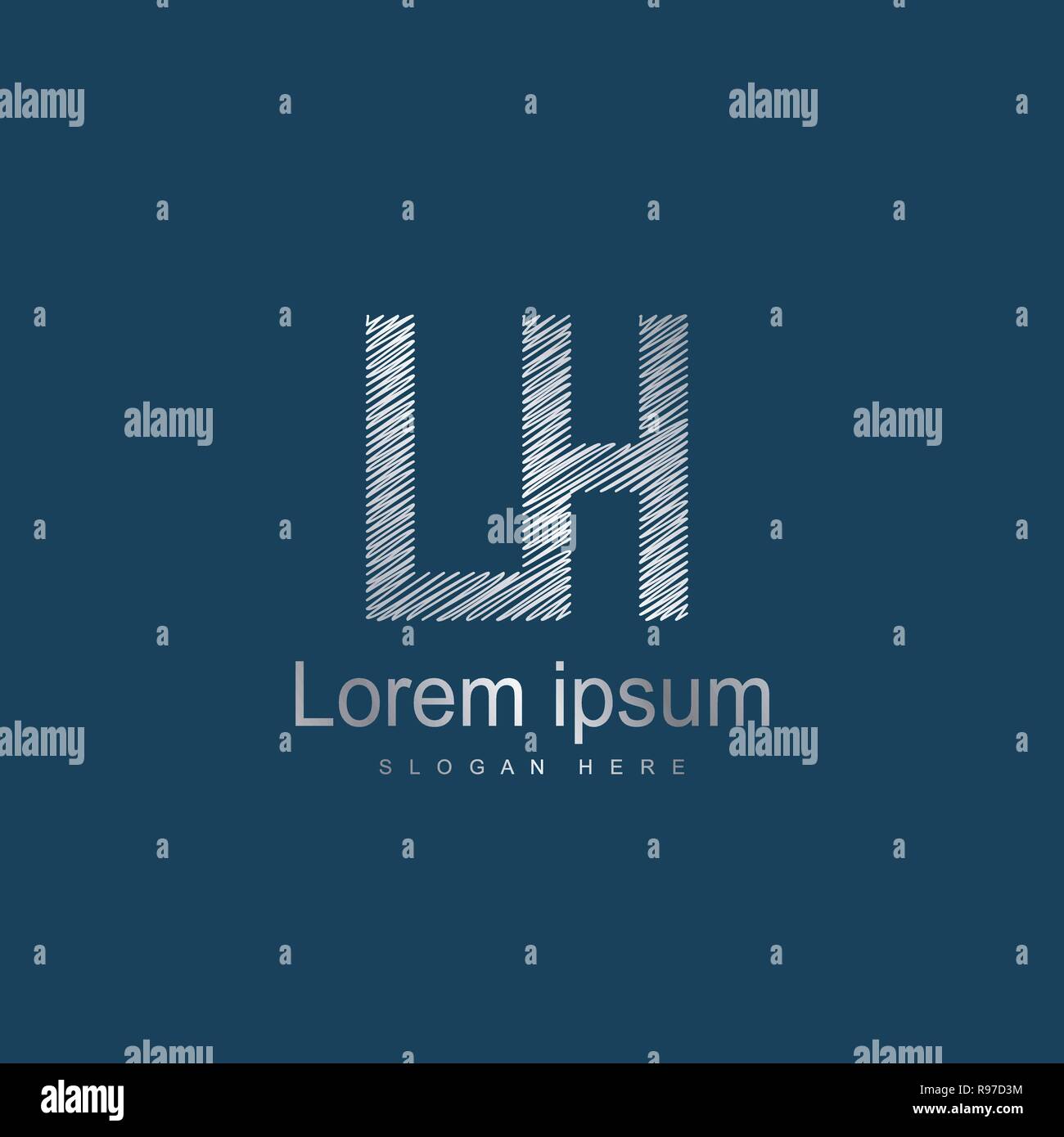 Lettre initiale LH Modèle logo Vector Design. Résumé lettre logo design Illustration de Vecteur